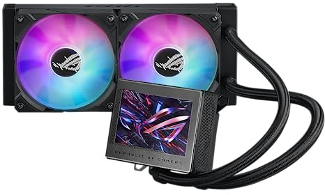 ASUS ROG Ryujin III 240 ARGB - Enfriador líquido todo en uno para CPU con radiador de 240 mm. Bomba Asetek de 8ª generación, 2 ventiladores ARGB magnéticos de 120 mm (diseño de cadena de margaritas),