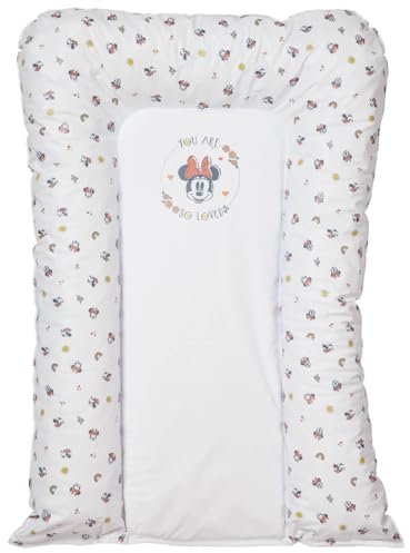 Babycalin - Baby skötmatta 50 x 70 cm Mimmi Good Morning Disney Baby - skötmatta vattentät PVC - skötbädd 50 x 70 cm, lätt att rengöra - babyskötbädd med vadderade kanter