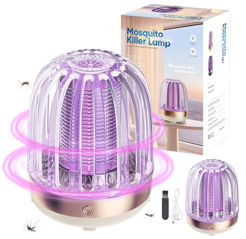 Lampada Zanzare Interno,Lampada Zanzare Interno Potente a 15 x 11 CM,Lampada Antizanzare Ricaricabile,Antizanzare Portatile per Interni,Camere da Letto,Patii e Campeggio All'aperto