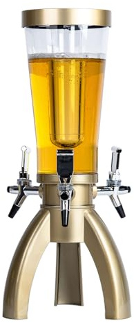 Mpuufom Beer Tower 3L/100oz Beverage Dispenser with Ice Tube & Three Spigot,Margarita Tower, Mimosa Tower, Tabletop Liquor Drink Dispenser for Parties, Bars, Pubs, Restaurants