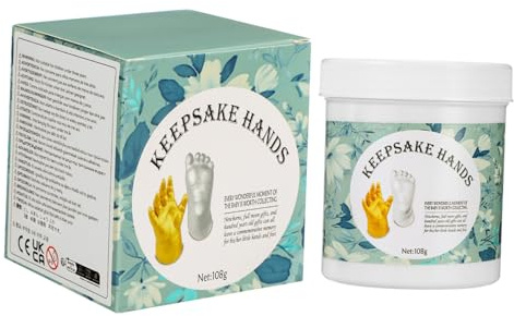 Garneck Babyhand Abformset und Gipsabdruckset für Neugeborene Lebensmittelechter Gips Inklusive Zubehör Erinnerungsgeschenk für Babygeburt und Babypartys