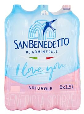Acqua San Benedetto Naturale 1,5l x 6 | Acqua Minerale Naturale Fonte Benedicta | Confezione da 6 Bottiglie di PET da 1500ml