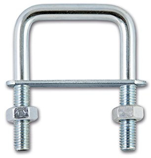 Chapuis BFC2 Brides cuadrados con platino fijación tubo acero galvanizado M6, gris, 62 x 17 mm/41 mm, Set de 2 piezas