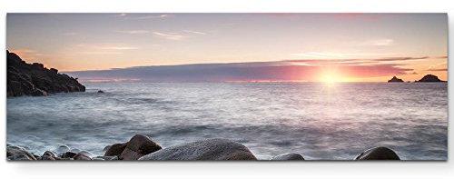 Paul Sinus Art Leinwandbilder | Bilder Leinwand 120x40cm Sonnenuntergang im Meer