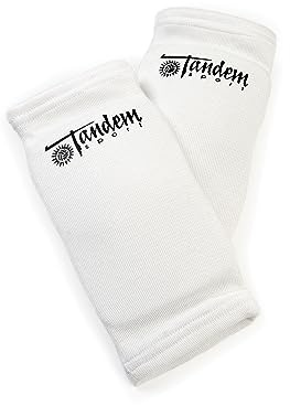 Tandem Sport volleyboll armbågsskydd – volleybolldynor för golvbrännor och blåmärken – icke-skrymmande vita volleyboll, armbågsskydd