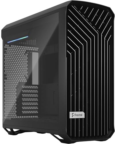 Fractal Design Torrent Black - Light Tint Tempered Glass Side Panel - Open Grille for Maximum air Intake - Two 180mm PWM and Three 140mm Fans Included - Type C - ATX Airflow Mid Tower PC Gaming Case