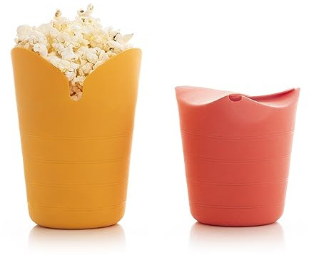 InnovaGoods® Palomitero de Microondas, Ideal para Cocinar Palomitas, Incluye 2 Unidades, Resistente a Temperaturas Máximas de 200ºC para Experiencia Cinematográfica en Casa