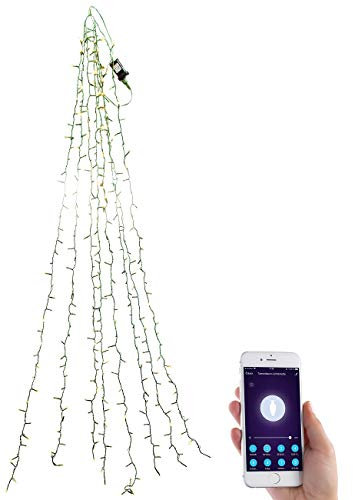 Lunartec Tannenbaumbeleuchtung: WLAN-Tannenbaum-Überwurf-Lichterkette mit App, 8 Girlanden, 320 LEDs (Weihnachtsbaum Lichterkette, LED Weihnachtsbaum, Weihnachtsbaumkerzen)