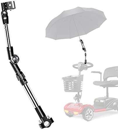 Elderly Mobility Scooter Umbrella Holder, Universal Wheelchair Grip Mount Stand Adjustable Stretch Bracket Accessories