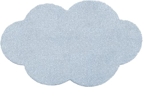Mad about Mats Kinderteppich »ELSA«, Spielteppich, Babyteppich, Jungen, Wolke, Blau, Hellblau, weich flauschig,67 x 110 cm,0,9 cm hoch, waschbar rutschfest