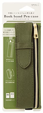 DESIGNPHIL Midori 41822006 Stifteetui, Buchband, Stifteetui, Khaki für B6-A5