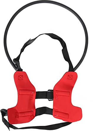 Asixxsix Blind Dog Harness Guiding Device, Blind Dog Harness Halo Adjustable Blind Dog Bumper Collar, Help for Blind and Poor Vision Dogs to Avoid Accidents and Build Confidence, Red (S)