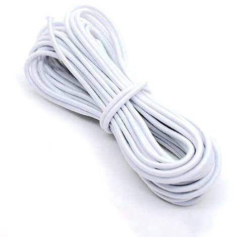 Cuerda elástica fuerte de 1/2/3/4/5/6MM, cuerda de goma elástica blanca/negra, artesanía de costura para prendas de vestir, accesorios de costura DIY-blanco, 6mm, 2 metros