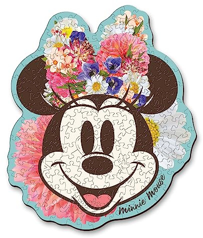 Trefl – Konturenpuzzle aus Holz: Disney, Stilvolle Minnie Maus | 160 Stücke, Wood Craft, Unregelmäßige Formen, 10 Figuren, Premium Modern Puzzlespiel, für Erwachsene und Kinder ab 9 Jahren