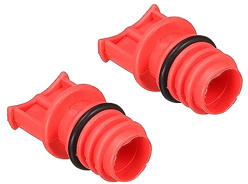 QUARKZMAN x 2pz Olio Spina Connettore Aria Compressore 0,73 Plastica Rosso | Maschio Filettatura Industriale, Olio Cappuccio Tappo, per Aria Compressore