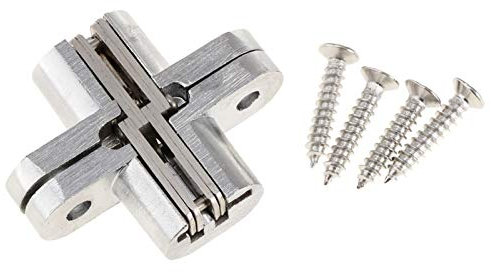Hochleistungs-Kreuzscharnier aus Edelstahl, verstecktes Scharnier, verdecktes Kreuztürscharnier, unsichtbares Kreuztür-Arbeitsplattenscharnier for DIY-Möbelbeschläge (Color : 10KG Load Bearing)