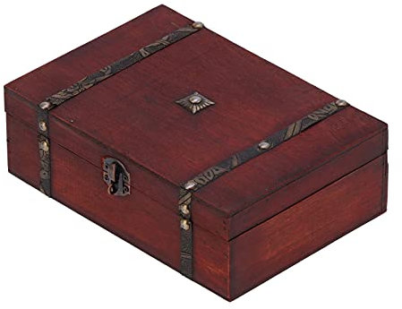 BEIJIALY Vintage Dekorative Holzkiste, Schmuckschatulle, Retro-Schmuckschatulle für Den Täglichen Bedarf, Schreibtischaufbewahrung mit Schloss, Schmuck-Geschenkbox aus Holz, Schatz-Schmucktruhe
