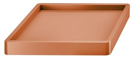 Tymar - Sottovaso per piante con rotelle, quadrato, in terracotta, 30x30 cm