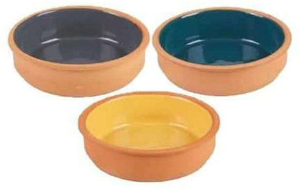 Lot de 3 ramequins en terre cuite 3 couleurs - Multicolore