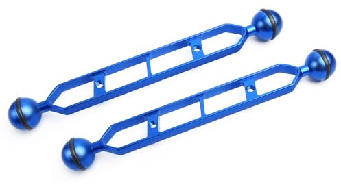 LetonPower Bras d'extension en Alliage d'aluminium à Double Bille de 9, connecteur de tête à Bille de 1, Bras sous-Marin pour Stroboscope/lumière vidéo/Plateau pour caméra de plongée (2pack)