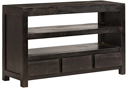ARKEM TV-Schrank Akazienholz Massiv 90x30x55 cm Dunkelbraun Sideboard Wohnzimmer, Lowboard, für Fernseher TV-Kommode Fernsehschrank stehend