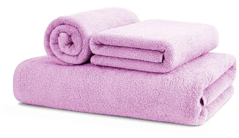 SOFFICIOSO Set di Asciugamani e Teli per Il Bagno in Spugna Linea Sophie Colore Lilla Salvietta Lilla