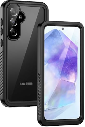 Lanhiem für Samsung Galaxy A55 5G Hülle IP68 Wasserdicht Stoßfest | Handyhülle Galaxy A55 5G, 360 Grad Panzerhülle, Staubdicht Outdoor Schutzhülle, mit Eingebautem Displayschutz, Blau