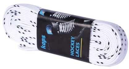 Kaps Professional Ice Hockey Skate Laces Waxed, Inline Roller Blading Skating, Quality Cotton, Made in Europe (274 cm - 108 inch - White)