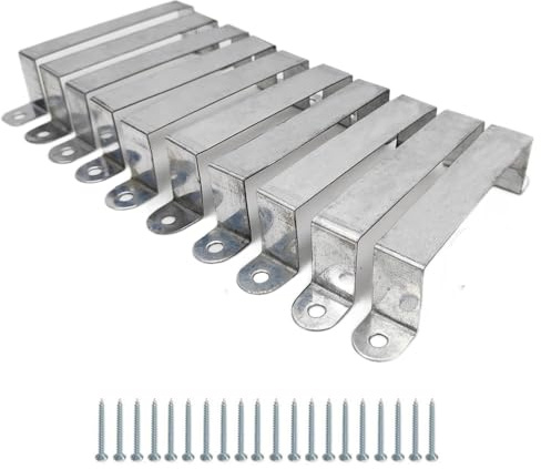 10 Pack Ultimate 4Inch Fence Post Security Brackets (for 100mm/4 Posts) Concrete Or Wood, Anti Rattle Post Clips, Galvanised Anti Corrosion, with Screws