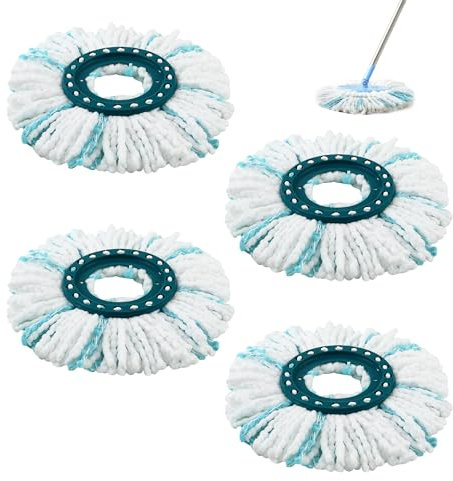 4 Stück bodenwischer ersatzbezug für Leifheit Clean Twist Disc Mop Micro，für Leifheit Bodenwischer/wischmopp leifheit，Geeignet für Fliesen und Laminate alle Bodenarten, effiziente Wasseraufnahme