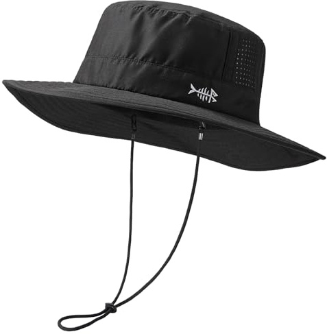 Bassdash Cappello da Pescatore Resistente all'Acqua UPF 50+ con Rete Perforata al Laser Regolabile per Uomo Donna Escursionismo all'aperto