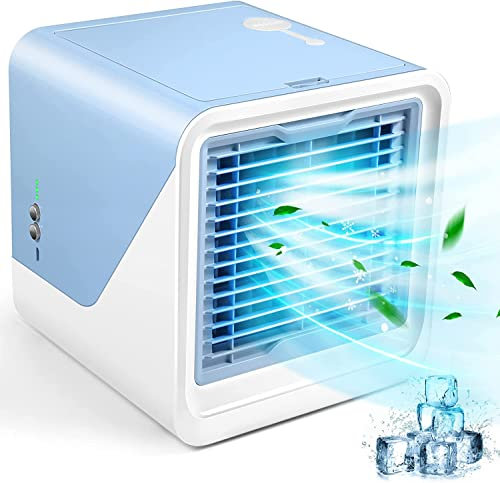 YurDoca Portable Air Conditioner, Personal Cooler Fan, 3 in 1 Evaporative With Large Capacity Water Tank, Quiet Mini Conditioner Desk Cooling Fan for Home, Bedroom, Travel, and Office