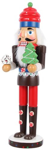 Cabilock Cascanueces Navideño De Madera Tradicional Decorativo De Escritorio, Artesanal, Color Natural, para Decoración del Hogar y Oficina Navidad, Adorno Único De Colección