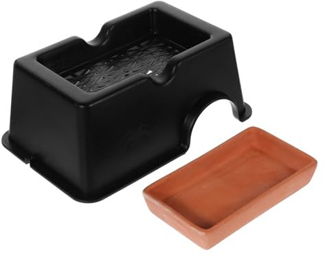 Kisangel Reptilien Höhle Luftbefeuchtetes Versteck Keramik Unterschlupf Groß Für Schildkröten Gecko Aquarium Zubehör Sicher Robust