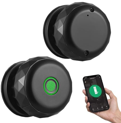 Swokely Smart Lock Keyless Entry Door Lock Fingerprint Door Knob TY App Remote Operation BT 3-in-1 Fingerprint/Key/App Door Lock for 35-55mm Office Home Bedroom Door Type-C Port Emergency Charging