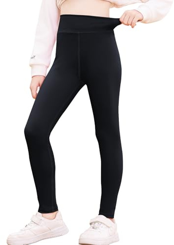 BALAYSIER Yoga Pants for Girls High Waist Sports Leggings Full Length Yoga-Leggings Kids for Gym Running Work Out(Black, 130)