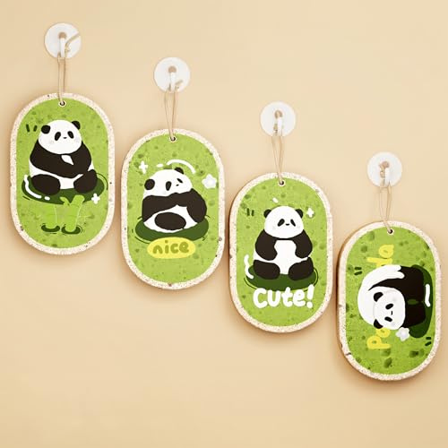 2-Pack Wood Pulp Cleaning Sponges, Cute Panda Design, Dishwashing, Super Absorbent, Housework Accessory, Thickened Non-Scratch Scrubber, Oil-Resistant, Fast Drying, Easy Storage, Random Styles