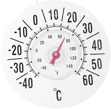 PHENOFICE Fensterthermometer Analog Mit Starkem Saugnapf Hochpräzises Innenthermometer Für Babyzimmer Und Außenbereich Klares Display Tragbar