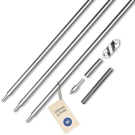 Tiefenerder SET V4A Edelstahl Ø20 1,5m |3,0m|4,5m|6,0m| inkl. Klemme & Schlagspitze | Erdung Erder Erdungsstab Erdungsstange