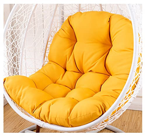 Gelbes Hängesesselkissen, wasserdicht und sonnenbeständig, Rattan-Hängematte, Sitzmatte für Innen- und Außenbereich, Gartenstuhlauflagen, Ersatz mit hoher Kapazität