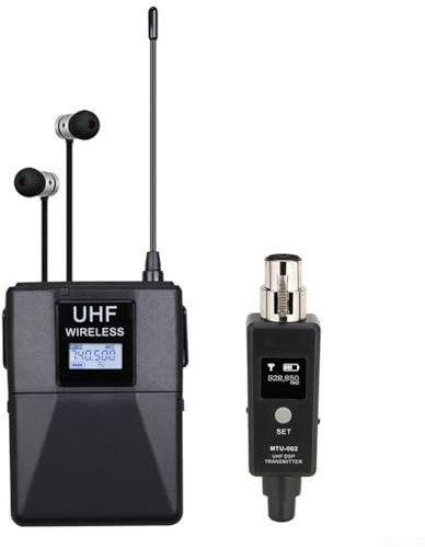 HpLive UHF Drahtloses In-Ear-Monitor-System mit Ohrhörer， 20 Kanälen für Live-Aufnahmen und Auftritte, Profi-Audio-Zubehör für Studio,Veranstaltungen,Bandproben