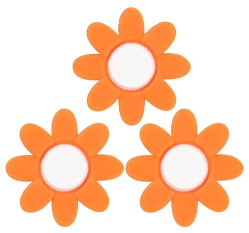 YELARXI Amortisseurs de vibrations pour raquette de tennis en silicone souple - Convient pour les cordes de raquette de tennis - En forme de fleur (orange, 3 pièces)