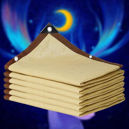 Rete Ombreggiante Vele Parasole, Rete Telo Ombra Rettangolare Tende Ombra Tessuto Ombreggiante Traforato Tenda A Vela Protezione UV 95% Balconi Esterno Serra Rete Frangivento,beige-6x8m