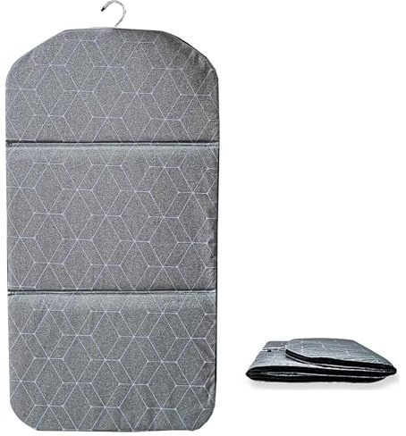 Tabla Planchar de Pared con Gancho Giratorio de 360°, Tabla Planchar Plegable con 2 Capas de Discos de Algodón y Cremallera, 88x46cm