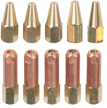 Wodsty 10 Stück Propan und Acetylen Gas Lötbrenner Düsen für H01-2 Sauerstoffschweißbrenner, Kupfer und Messing, 5 Größen (1-5#)