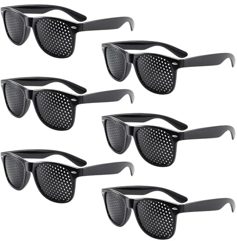 Rasterbrille Augentraining,6 Stück Rasterbrille, Lochbrille,Lochbrille für Entspannung,Gitterbrille für Augenentspannung im Alltag, für Augenentspannung im Alltag