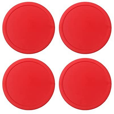 Buxuaaaa 4 delar Air Hockey Pucks underhållning bordsspel lufthockeypuckar ersättningstillbehör
