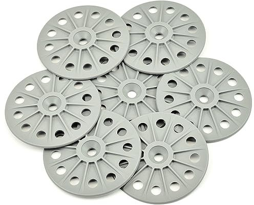 Hawkeng 60mm Reinforced 30% Glass Fibre Washers for Fixing Rigid Insulation Boards, Mid Grey - 200PCS