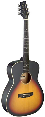 Stagg Auditorium Gitarre mit Lindenholz-Oberseite, für Linkshänder, Sunburst