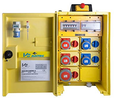 Quadro elettrico PRIMARIO LED 5 PRESE 400V-220V FUNGO P5T22001 portatile cantiere vetroresina CE dichiarazione conformità UE